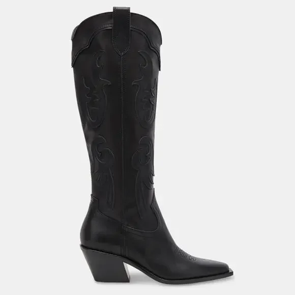 Dolce Vita Samsin Boots in Black Leather 9.5